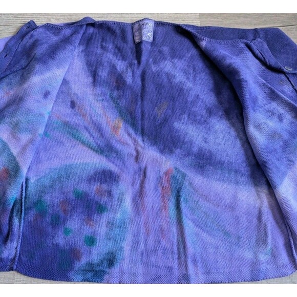 Vintage Sloop Jones Tie Dye Art Artsy Long Sleeve Shirt Cardigan S/M Button Down - Picture 2 of 7